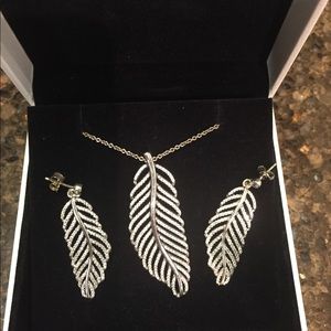 Pandora necklace and earrings